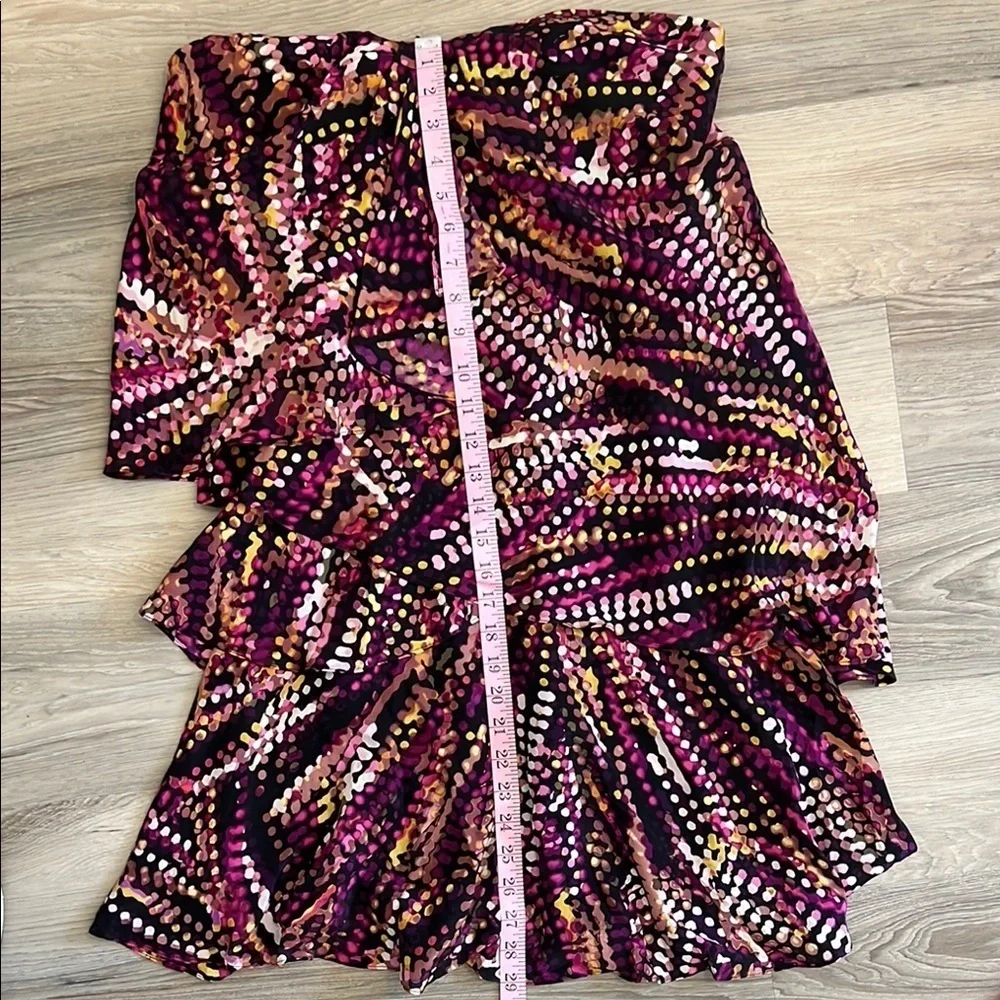 BCBGMAXAZRIA Vibrant Strapless Dot Dress Size 4